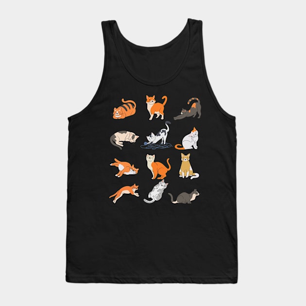 Cat Poses Tank Top by Official Friends Fanatic